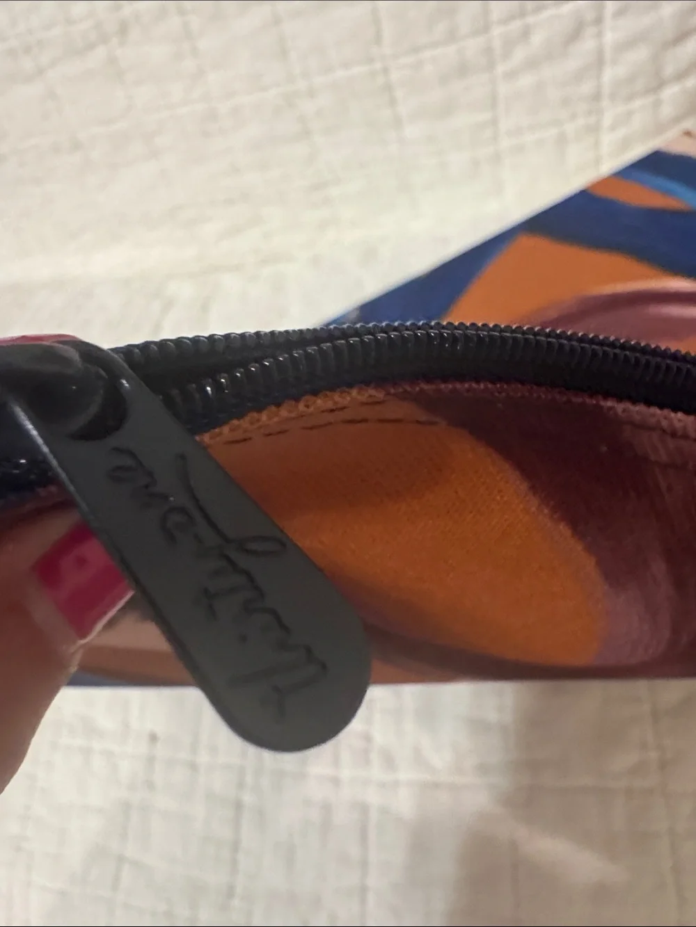 thirty-one Painted Brushstroke Travel Pouch - Blue, Brown & Burgundy